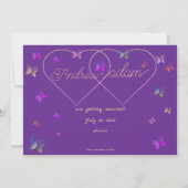 moderne vliegende vlinders hart save the date (Achterkant)