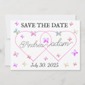 Moderne Vliegende Vlinders Hart Save The Date (Voorkant)
