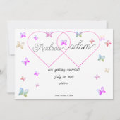 Moderne Vliegende Vlinders Hart Save The Date (Achterkant)