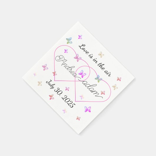 Moderne Vliegende Vlinders Hart Servet (Hoek)