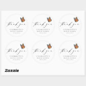 Moderne Vlinder Bruiloft Borrel Ronde Sticker (Vel)