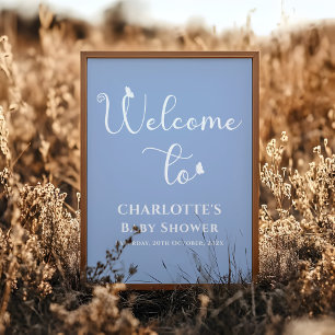 Moderne Vlinder Calligrafie Baby Shower Welkom Poster