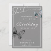 Moderne vlinder ELKE mijlpaal verrassing verjaarda Kaart (Voorkant)