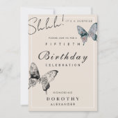 Moderne vlinder ELKE mijlpaal verrassing verjaarda Kaart (Voorkant)