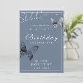 Moderne vlinder ELKE mijlpaal verrassing verjaarda Kaart (Staand voorkant)