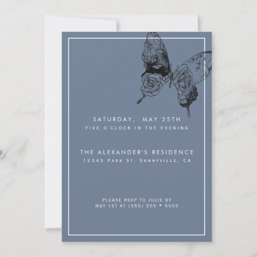 Moderne vlinder ELKE mijlpaal verrassing verjaarda Kaart (Achterkant)