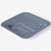 Moderne vlinder ELKE mijlpaal volwassen verjaardag Papieren Bordje (Gebogen)