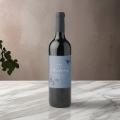 Moderne vlinder ELKE mijlpaal volwassen verjaardag Wijn Etiket