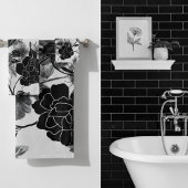 Moderne vlinder Floral Noir Bad Handdoek