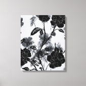 Moderne vlinder Floral Noir Canvas Afdruk (Voorkant)