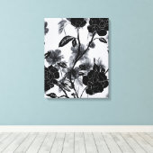 Moderne vlinder Floral Noir Canvas Afdruk (Insitu (Houten vloer))