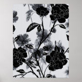 Moderne vlinder Floral Noir Poster (Voorkant)