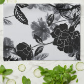 Moderne vlinder Floral Noir Theedoek (Gevouwen)