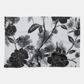 Moderne vlinder Floral Noir Theedoek (Horizontaal)