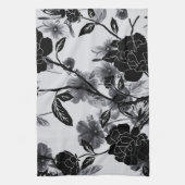 Moderne vlinder Floral Noir Theedoek (Verticaal)
