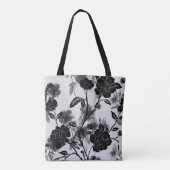 Moderne vlinder Floral Noir Tote Bag (Achterkant)