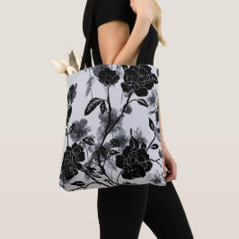 Moderne vlinder Floral Noir Tote Bag