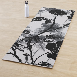 Moderne vlinder Floral Noir Yogamat