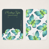 Moderne vlinder gepersonaliseerde oorbel display K Visitekaartje (Voorkant /achterkant)