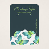 Moderne vlinder gepersonaliseerde oorbel display K Visitekaartje (Voorkant)