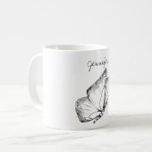 Moderne Vlinder Illustratie Monogram Koffiemok (Voorkant links)