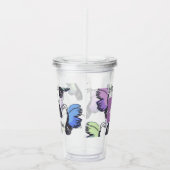 Moderne Vlinder Kleurrijke Doodles Acryl Drinkbeker (Rechts)