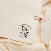 Moderne Vlinder Monogram Bibliotheek Boek Rubberstempel