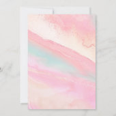 Moderne vlinderbloemige roze gouden Baby shower Kaart (Achterkant)