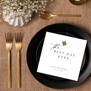 Moderne vlinderbruiloft servet