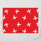 Moderne vlindergrens | Goud en witte kerstgerechte Folie Feestdagenkaart (Achterkant)