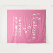 Moderne Vlinderkalligrafie Baby shower Achtergrond Wandkleed (Voorkant (horizontaal))