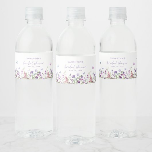 Moderne Vlinders Bruidsdiner Waterfles Etiket (Flessen)