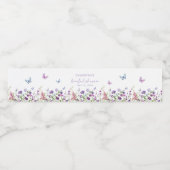 Moderne Vlinders Bruidsdiner Waterfles Etiket (Enkel label)