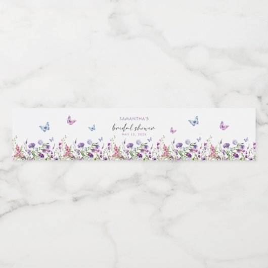 Moderne Vlinders Bruidsdouche Waterfles Etiket (Enkel label)
