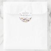 Moderne Vlinders Bruidsdouche Welkomstbord Ronde Sticker (Tas)