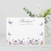 Moderne Vlinders Bruidsfeest Welkom Bord Bedankkaart (Staand voorkant)