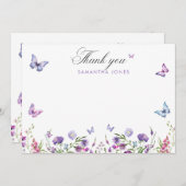 Moderne Vlinders Bruidsfeest Welkom Bord Bedankkaart (Voorkant / Achterkant)