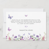 Moderne Vlinders Bruidsfeest Welkom Bord Bedankkaart (Achterkant)