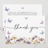 Moderne Vlinders Bruidsfeest Welkom Bord Bedankkaart (Voorkant / Achterkant)