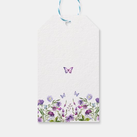 Moderne Vlinders Bruidsfeest Welkom Bord Cadeaulabel (Achterkant)