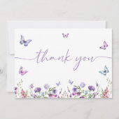 Moderne Vlinders Bruidsfeest Welkomstbord Bedankkaart (Voorkant)