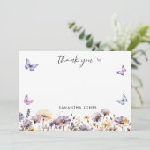 Moderne Vlinders Bruidsfeest Welkomstbord Bedankkaart (Staand voorkant)