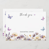 Moderne Vlinders Bruidsfeest Welkomstbord Bedankkaart (Voorkant / Achterkant)