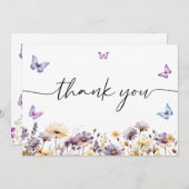 Moderne Vlinders Bruidsfeest Welkomstbord Bedankkaart (Voorkant / Achterkant)