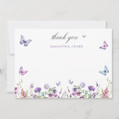 Moderne Vlinders Bruidsfeest Welkomstbord Bedankkaart (Voorkant)