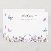 Moderne Vlinders Bruidsfeest Welkomstbord Bedankkaart (Voorkant / Achterkant)