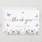 Moderne Vlinders Bruidsfeest Welkomstbord Bedankkaart (Voorkant)