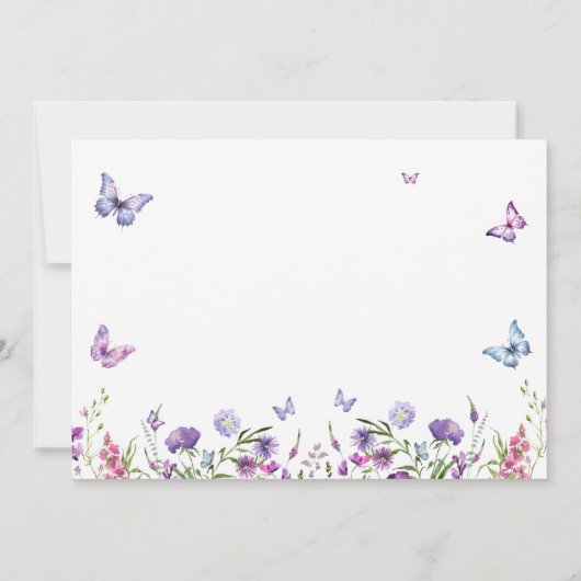 Moderne Vlinders Bruidsfeest Welkomstbord Bedankkaart (Achterkant)