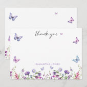 Moderne Vlinders Bruidsfeest Welkomstbord Bedankkaart (Voorkant / Achterkant)