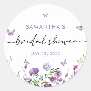 Moderne Vlinders Bruiloft Bridal Shower Welkomstbo Ronde Sticker